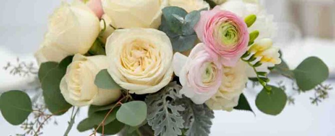 Wedding Table Flower Arrangement w/Peonies